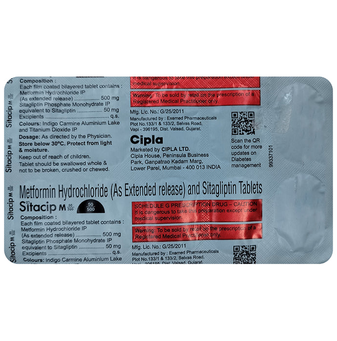 Sitacip M 50/500 Tablet ER - Classic Derma