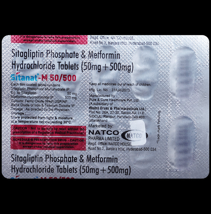 Sitanat M 50mg/500mg Tablet