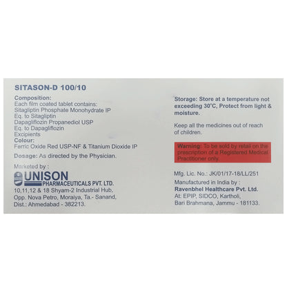 Sitason D 10mg/100mg Tablet
