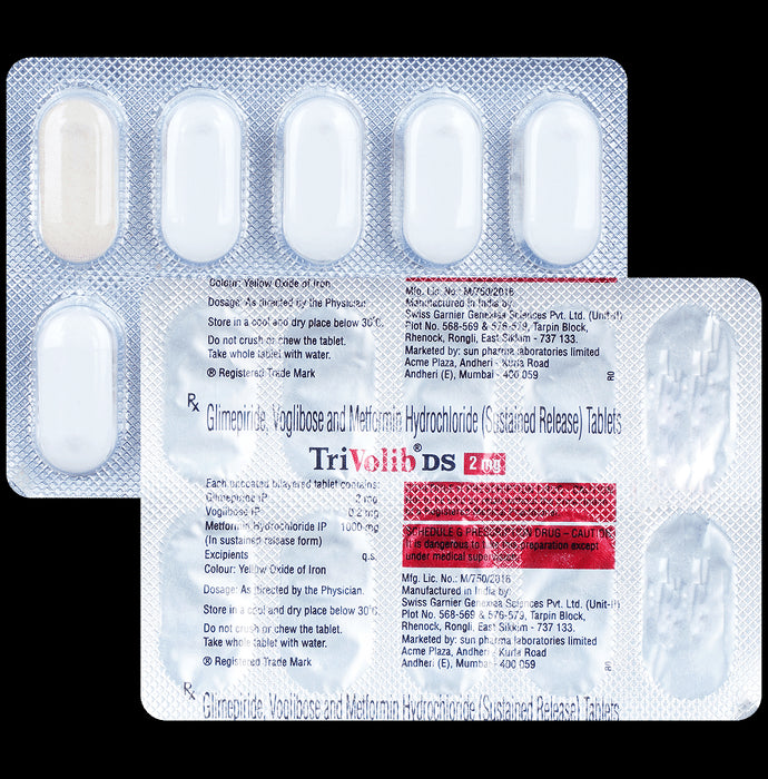 Trivolib DS 2mg/1000mg/0.2mg Tablet - Classic Derma
