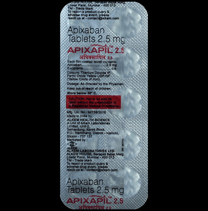 Apixapil 2.5mg Tablet