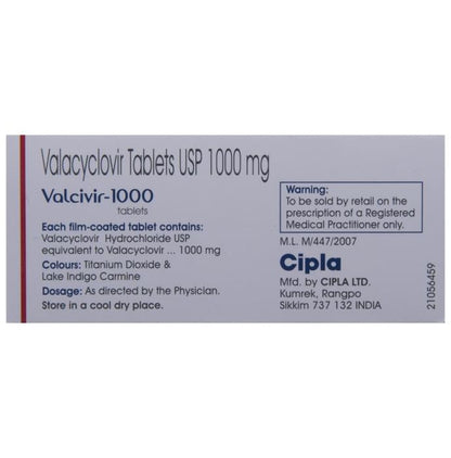 Valcivir 1000 Tablet