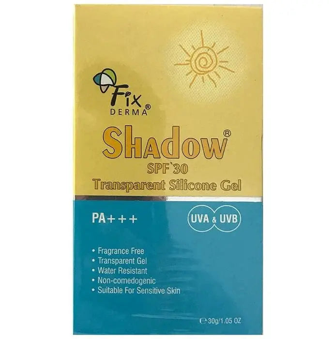 Fixderma Shadow Transparent Silicone Gel SPF 30 - Classic Derma 