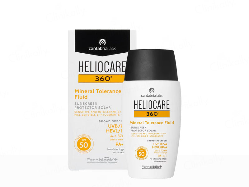 Heliocare 360 Mineral Tolerance Fluid Protector Solar Sunscreen SPF 50 PA++++ - Classic derma