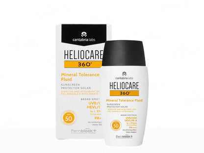 Heliocare 360 Mineral Tolerance Fluid Protector Solar Sunscreen SPF 50 PA++++ - Classic derma