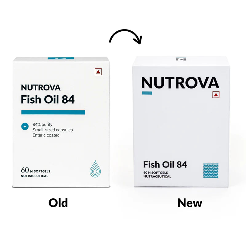 Nutrova Fish Oil 84 | Softgel Capsule for Heart, Brain and Eye Health