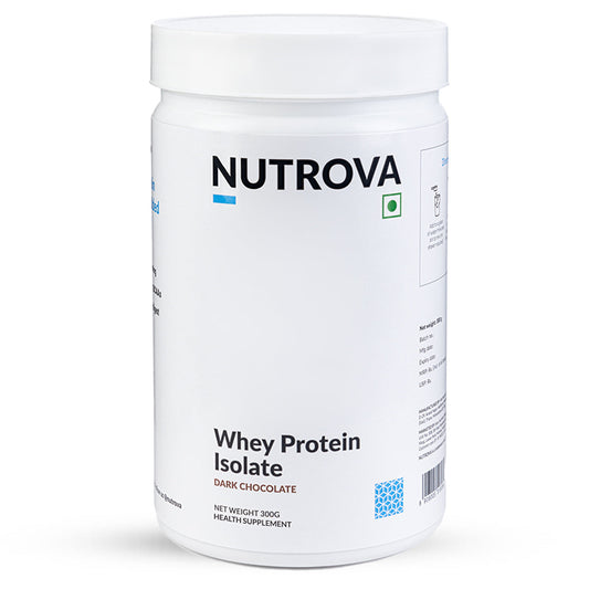 Nutrova Whey Protein Isolate for Muscle Building | Flavour Dark Chocolate