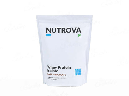 Nutrova Whey Protein Isolate for Muscle Building | Flavour Dark Chocolate