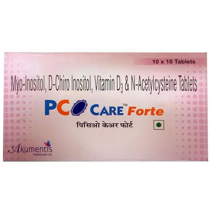 Pco Care Forte Tablet with Myo-Inositol, D-Chiro Inositol, Vitamin D3 & N-Acetylcysteine - Classic Derma 