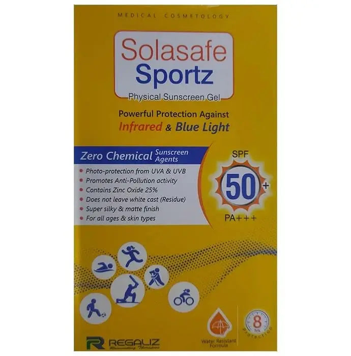 Solasafe Sportz Physical Sunscreen Gel SPF 50+ - Classic Derma 