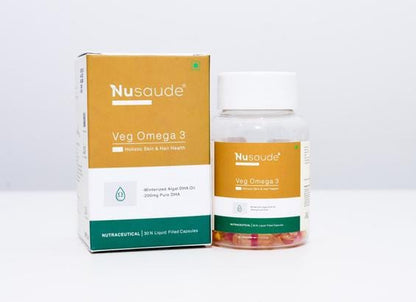 Nusaude Veg Omega 3 Supplements (30 Capsules)