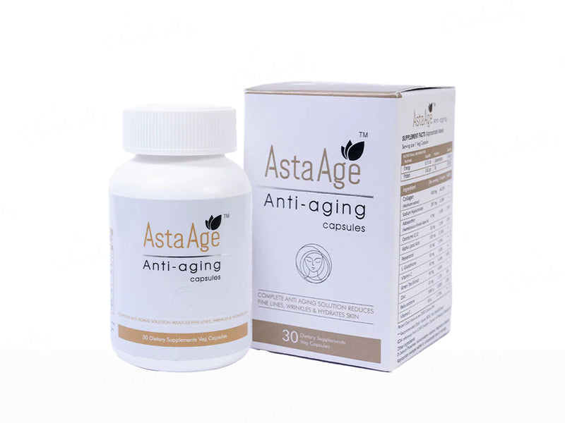 Asta Age Anti-Aging Dietary Supplement Veg Capsule - Classic derma