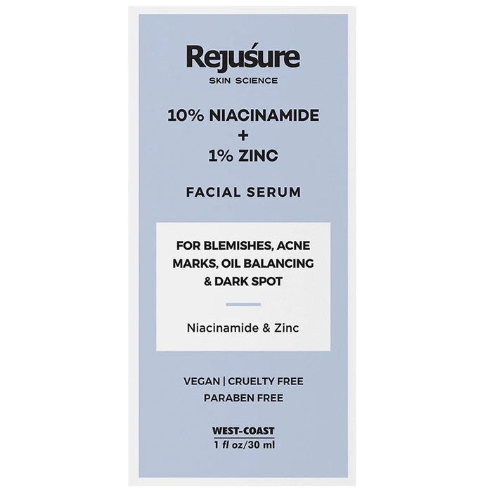 Rejusure 10% Niacinamide + 1% Zinc Facial Serum - Classic Derma