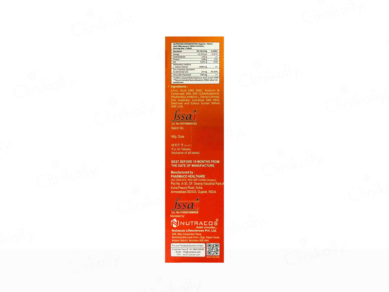 Nutra Fizz C 1000 Effervescent Tablet - Orange Flavour