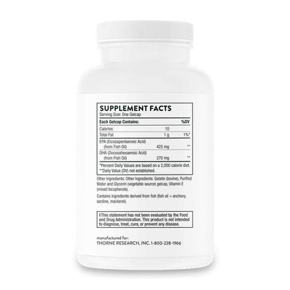 Thorne Super EPA Omega-3 Fatty Acids EPA DHA Supplement, 90 Gelcaps